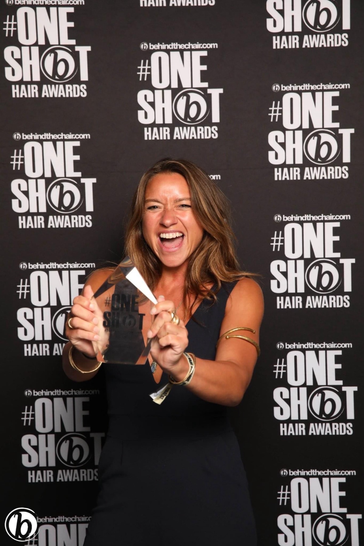 Juliette den Ouden met award, One Shot Hair Awards