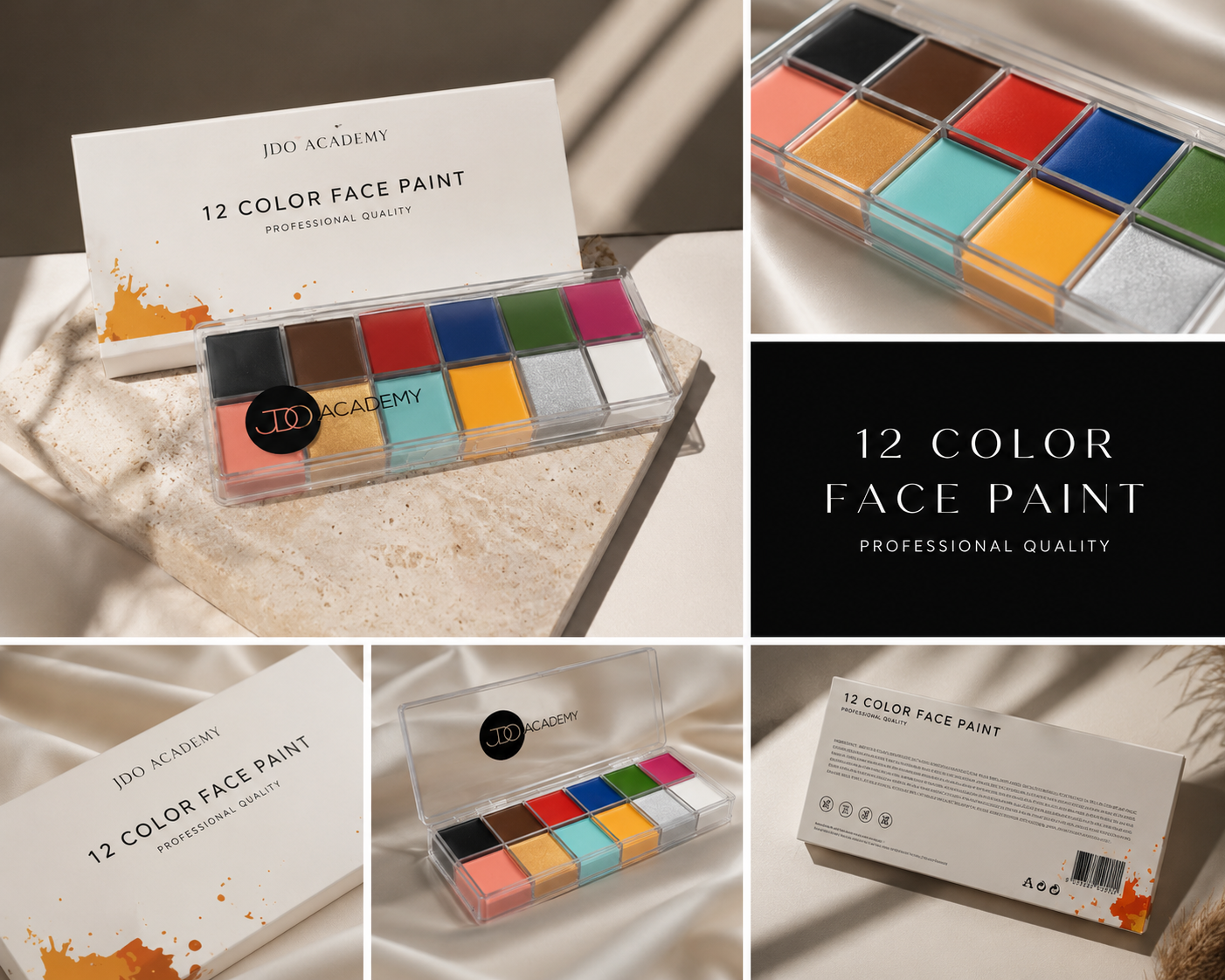 JDO 12 Color Face Paint Palette